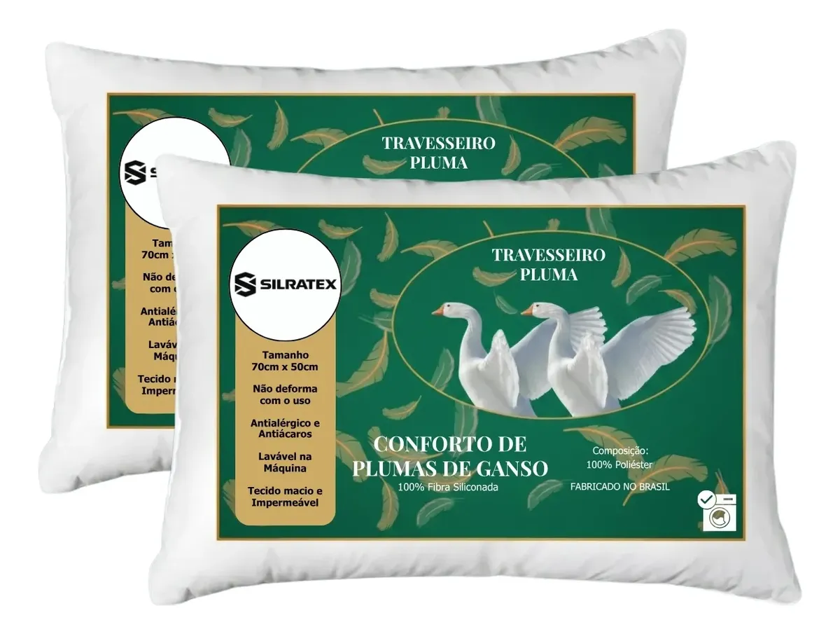 Kit 2 travesseiros antialérgicos